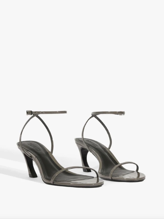 SCHUTZ Shoes - Schutz Siena Curve Mid Patent Sandal (DARK GRAY)